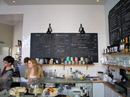 The coffee bar with its entire choice of food, coffee and bubbles