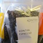 The coffee comes from local coffee roasters Kontra