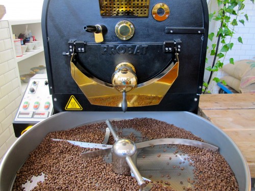Coffee being roasted