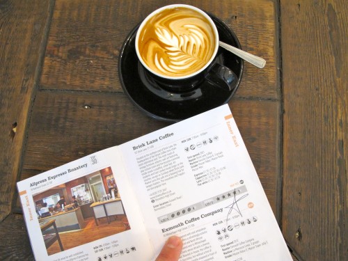 With the London Coffee Guide 2013 and a Flat White