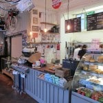 The selection of salads and the Espresso bar, followed by the repair shop