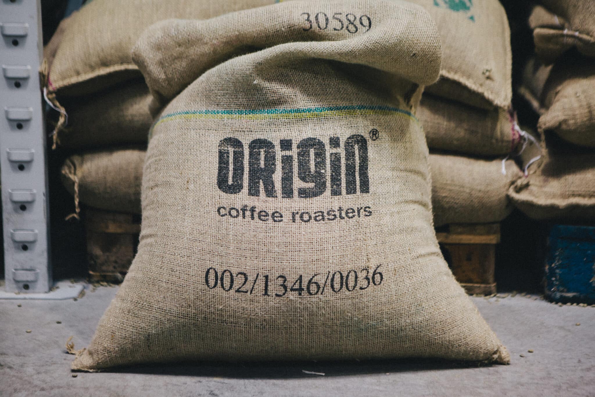 Coffee bag at the Origin roastery