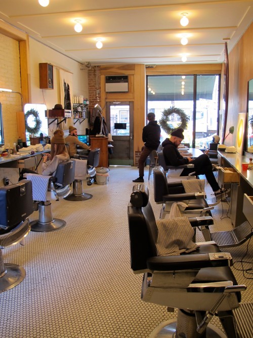 Barber shop interior view