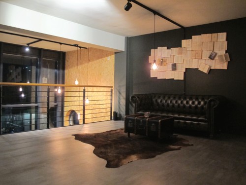 Leather sofa on the first floor