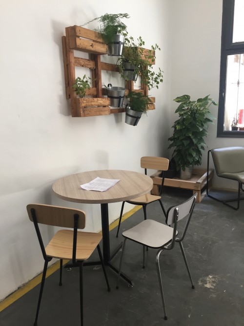 Seating corner with plants