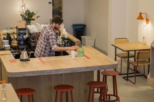 View of the bar