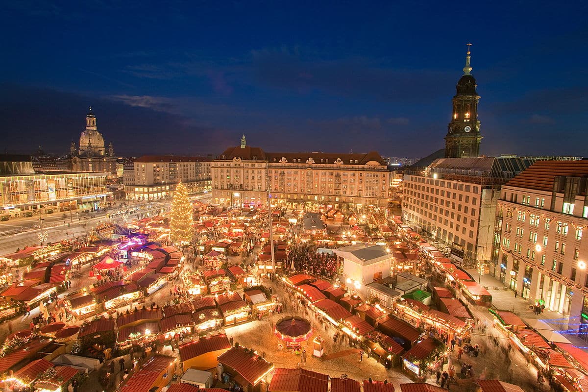 Christmas market in Dresden via Wikipedia