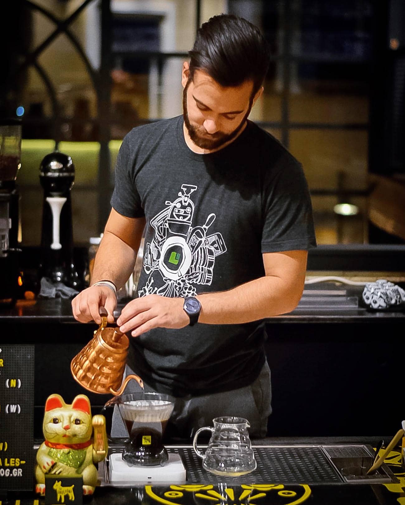 Award winning barista and trainer at The Underdog Michalis Dimitrakopoulos