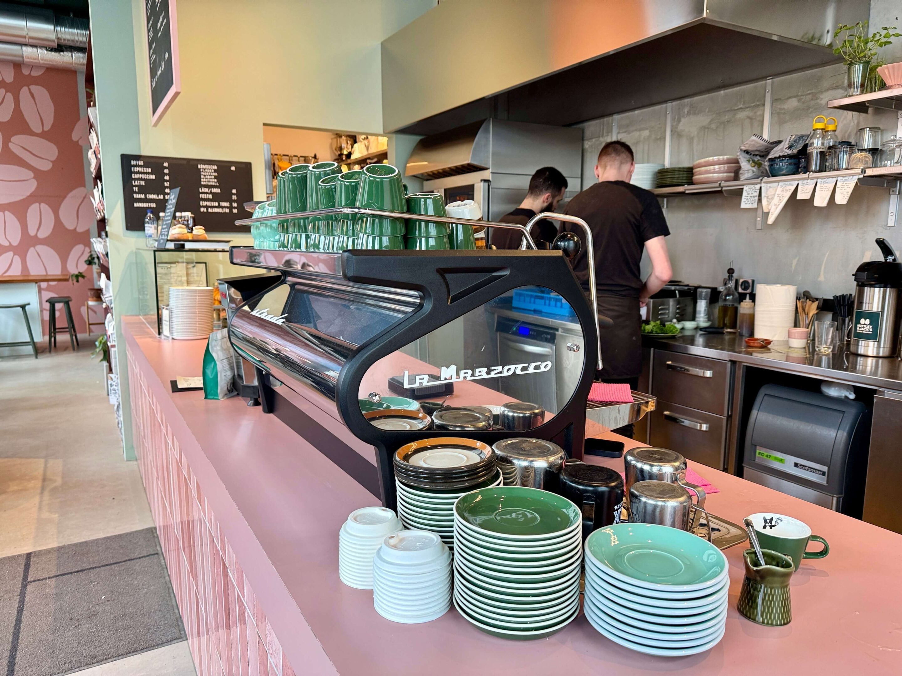 Espresso machine on a coffee bar