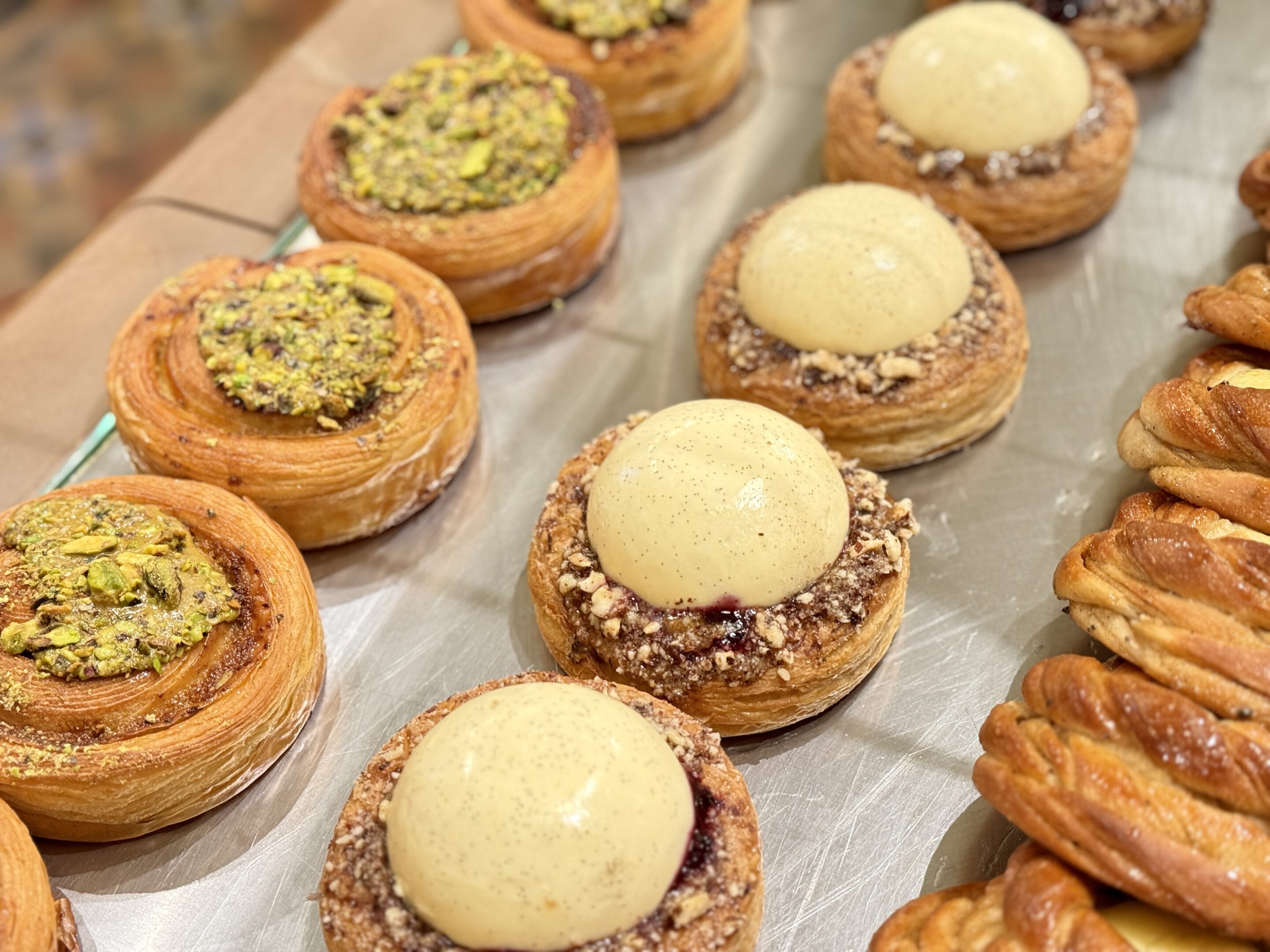 Row of various Swedish pastries