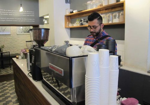 Barista at work